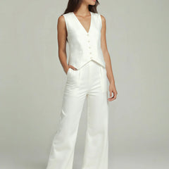 Vanilla Co-Linen Vest Coat & Trousers