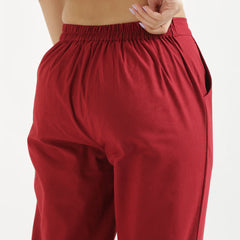 Maroon Cotton Pant