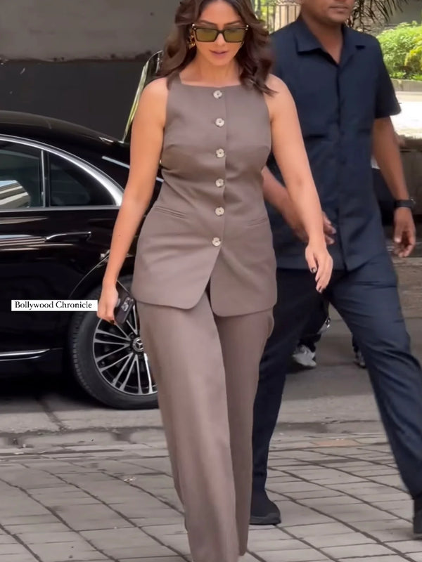 Mrunal Thakur Muse Front Waistcoat & Trousers