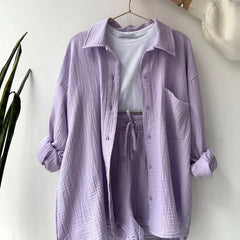 Soft Lavender – Relaxed Two-Piece Cotton Set