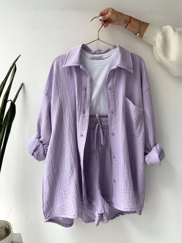 Soft Lavender – Relaxed Two-Piece Cotton Set