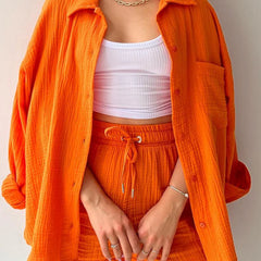 Sunset Haze – Two-Piece Cotton Ensemble