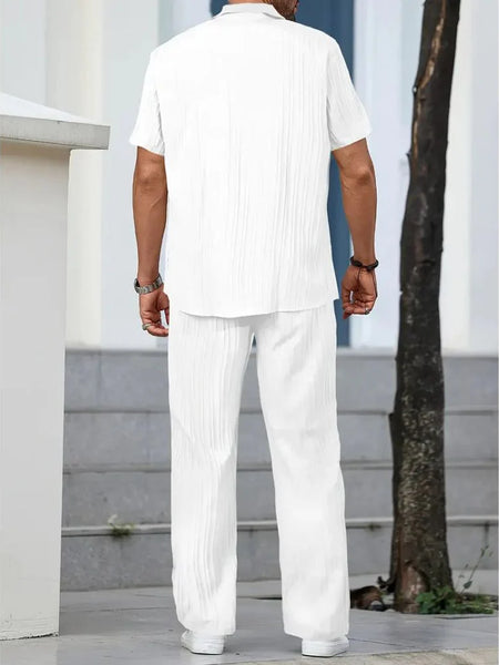 Men’s White Pleated Co-Ord Set