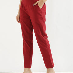 Maroon Cotton Pant