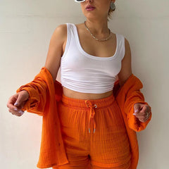 Sunset Haze – Two-Piece Cotton Ensemble