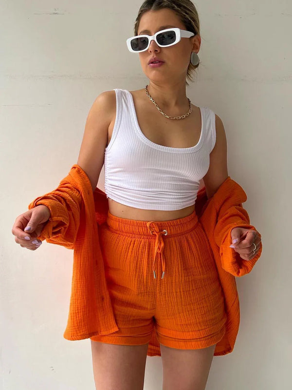 Sunset Haze – Two-Piece Cotton Ensemble