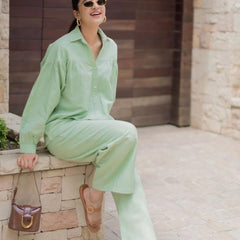 Priyanka Chopra Styled Pista Green Coord Set