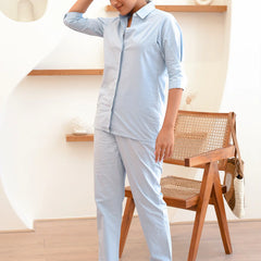 Powder Blue Linen Coord Set