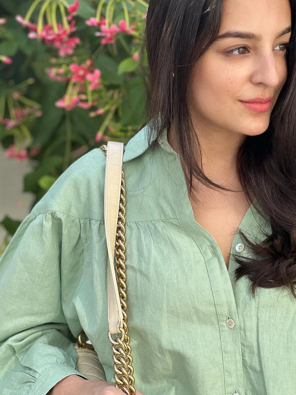 Priyanka Chopra Styled Pista Green Coord Set