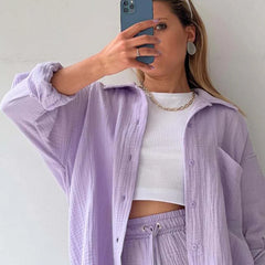 Soft Lavender – Relaxed Two-Piece Cotton Set