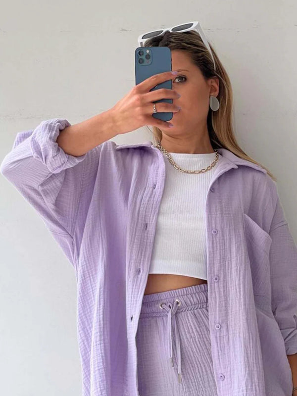 Soft Lavender – Relaxed Two-Piece Cotton Set