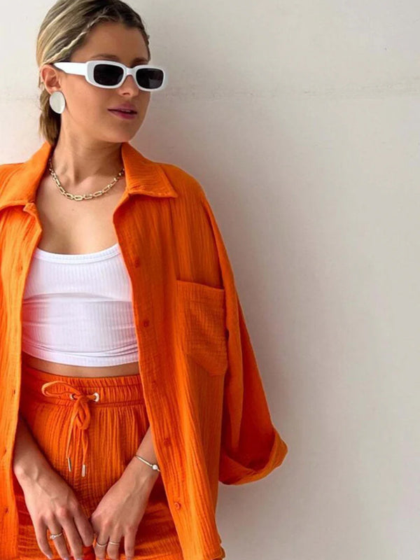 Sunset Haze – Two-Piece Cotton Ensemble