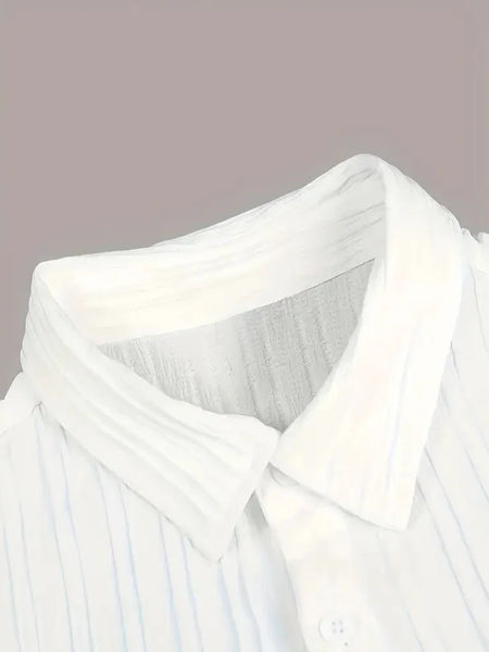 Men’s White Pleated Co-Ord Set