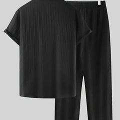 Men's Black Relax Fit Top Bottom Set