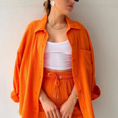 Sunset Haze – Two-Piece Cotton Ensemble