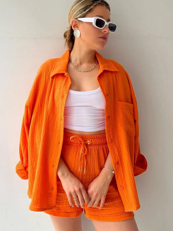 Sunset Haze – Two-Piece Cotton Ensemble