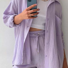 Soft Lavender – Relaxed Two-Piece Cotton Set