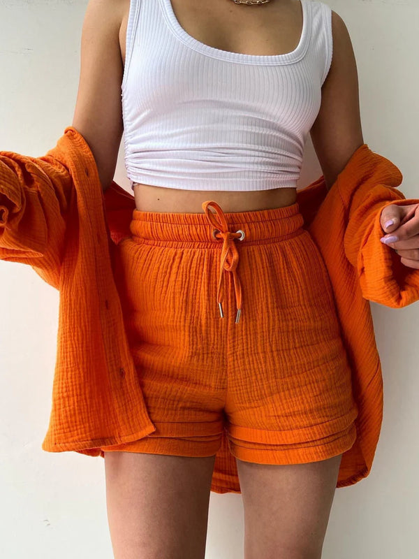 Sunset Haze – Two-Piece Cotton Ensemble