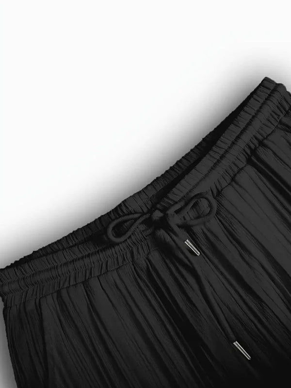 Men’s Black Pleated Co-Ord Set