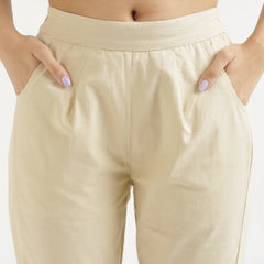 Beige Cotton Pant