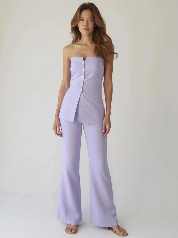 Rakul Preet Muse Lavender Strapeless Co-Linen Set