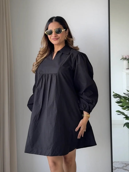 Timeless Black Poplin Dress