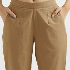 Coffee Brown Cotton Pant