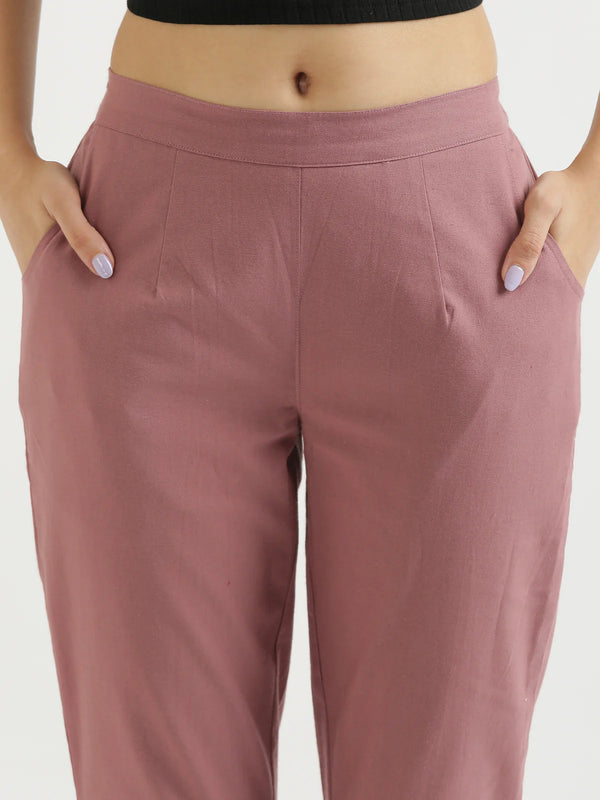 Rose Taupe Cotton Pant