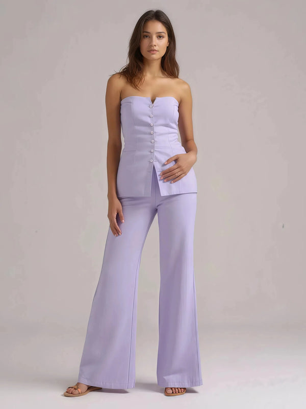 Rakul Preet Muse Lavender Strapeless Co-Linen Set