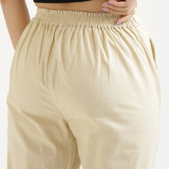 Beige Cotton Pant