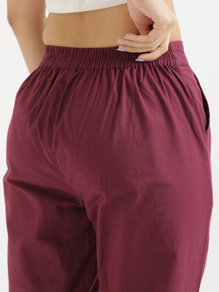 Wine Cotton Pant