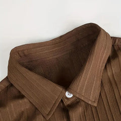 Men's Brown Relax Fit Top Bottom Set