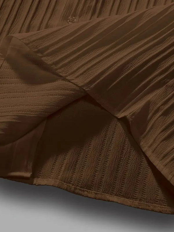 Men’s Chocolate Brown Pleated Co-Ord Set