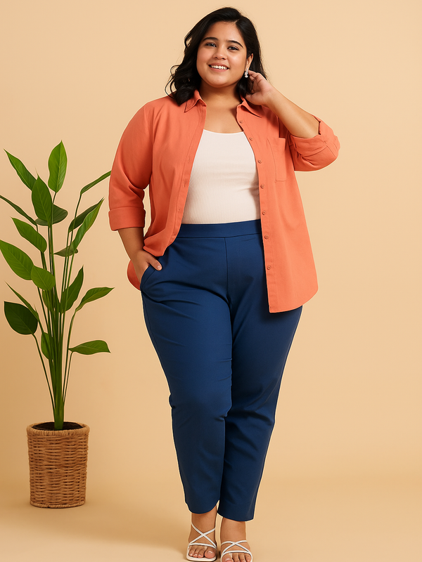 Peacock Blue Cotton Pant