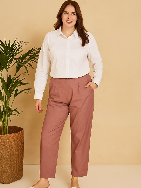 Rose Taupe Cotton Pant