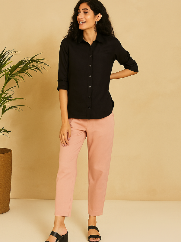 Salmon Pink Cotton Pant