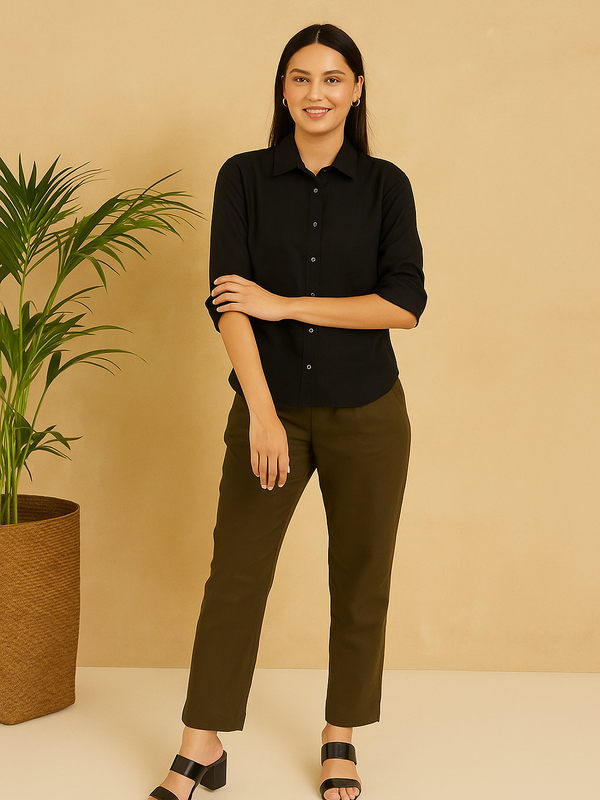Olive Green Cotton Pant