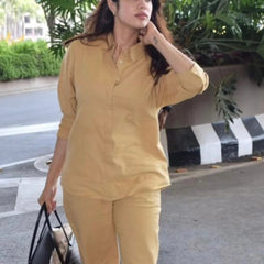 Jahnvi Kapoor Muse Caramel Coord Set