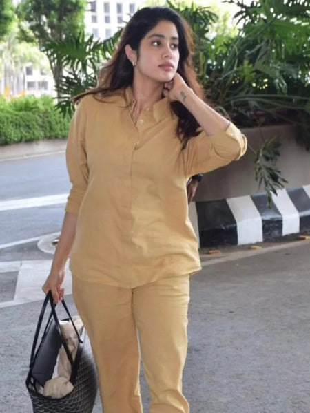Jahnvi Kapoor Muse Caramel Coord Set