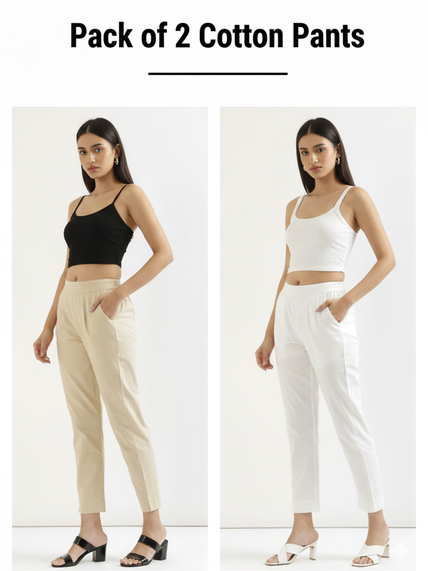 Pack Of 2 Women Cotton Pant