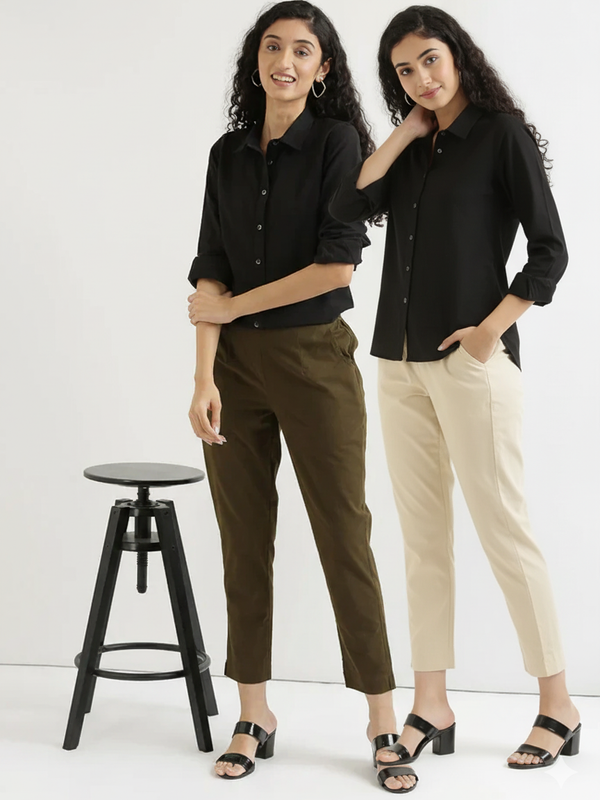 Pack Of 2 Everyday Cotton Pants For Women