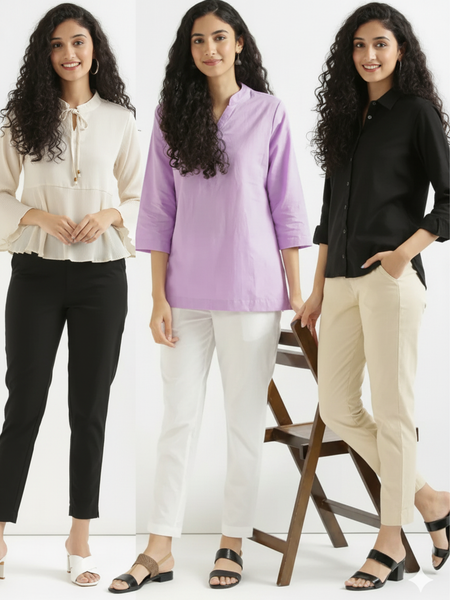 Pack Of 3 Everyday Cotton Pants For Women