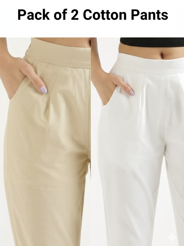 Pack Of 2 Women Cotton Pant