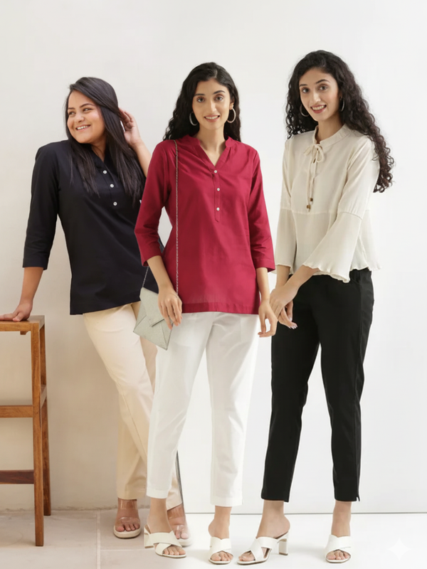Pack Of 3 Everyday Cotton Pants For Women