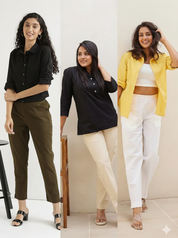 Pack Of 3 Everyday Cotton Pants For Women