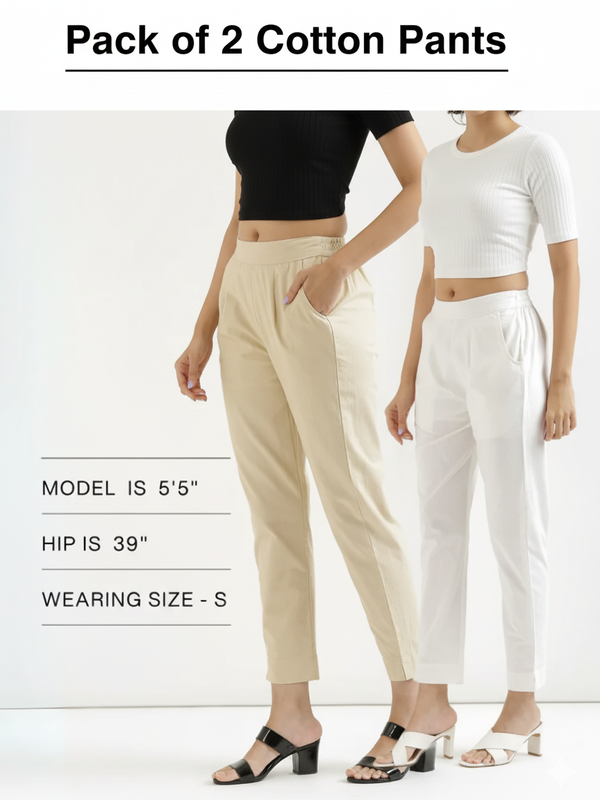 Pack Of 2 Women Cotton Pant