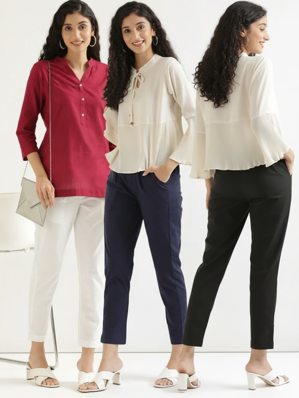 Pack Of 3 Everyday Cotton Pants For Women