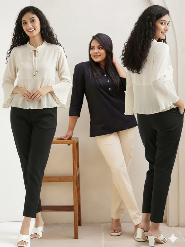 Pack Of 3 Everyday Cotton Pants For Women