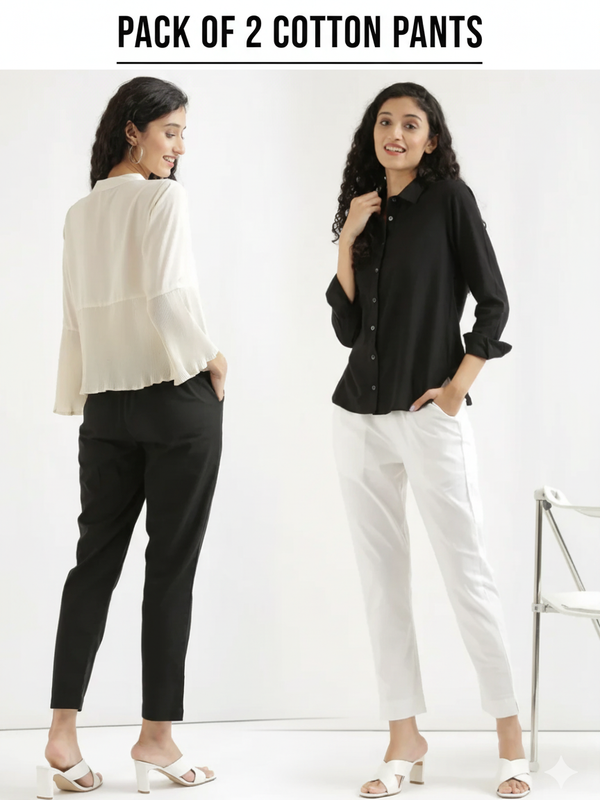 Pack Of 2 Women Cotton Pant
