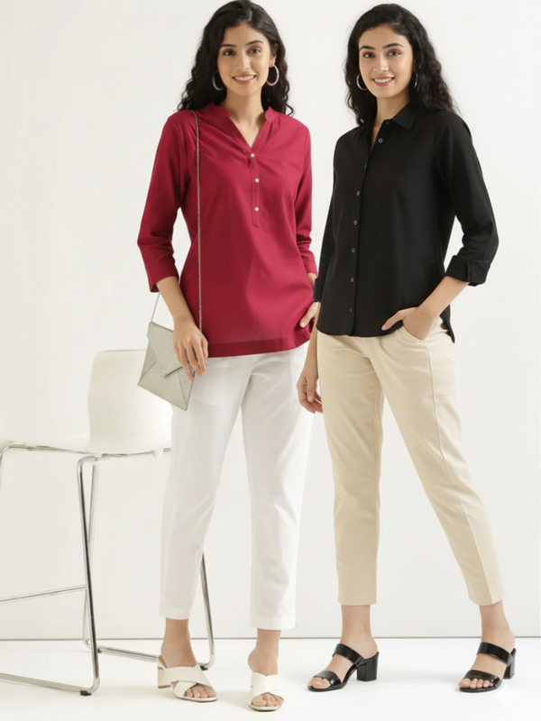 Pack Of 2 Everyday Cotton Pants For Women